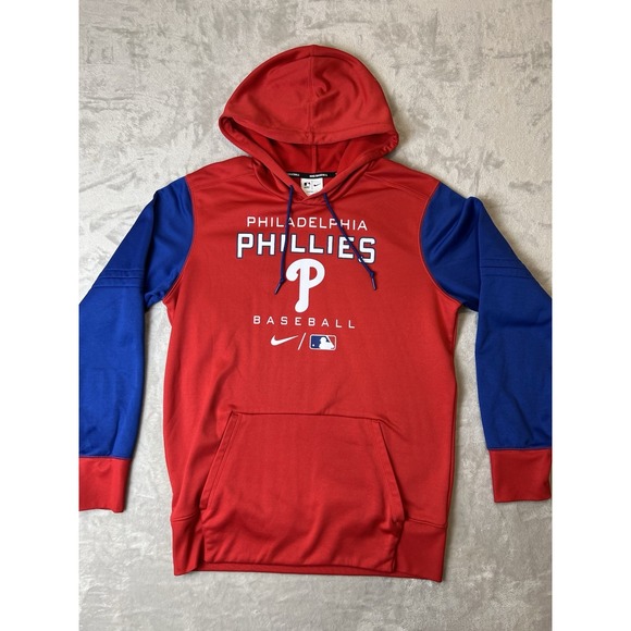 Nike Therma-Fit Philadelphia Phillies Hoodie M Red/Blue MLB Authentic - Picture 1 of 7
